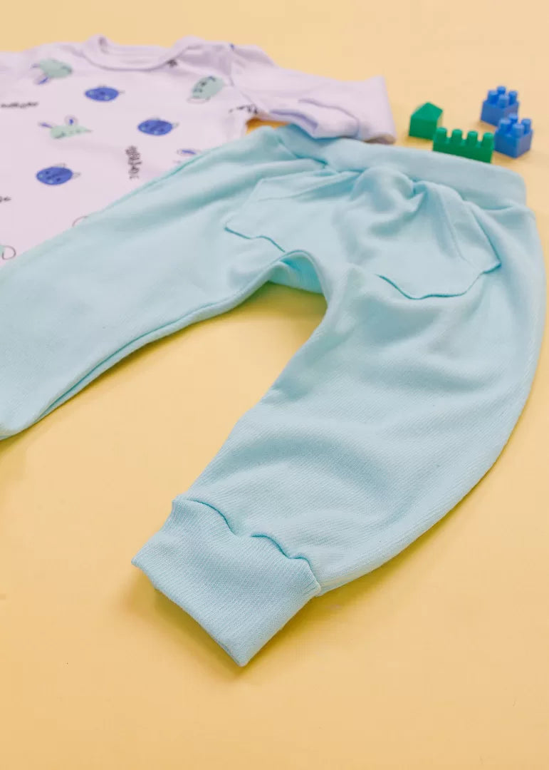 Baby Bodysuit and Saruel Trousers Green